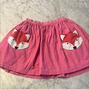 Mini Boden pink skirt with fox appliqué